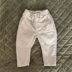 Zara Kids Beige Jeans with Drawstring size 12-18 m, 86 cm